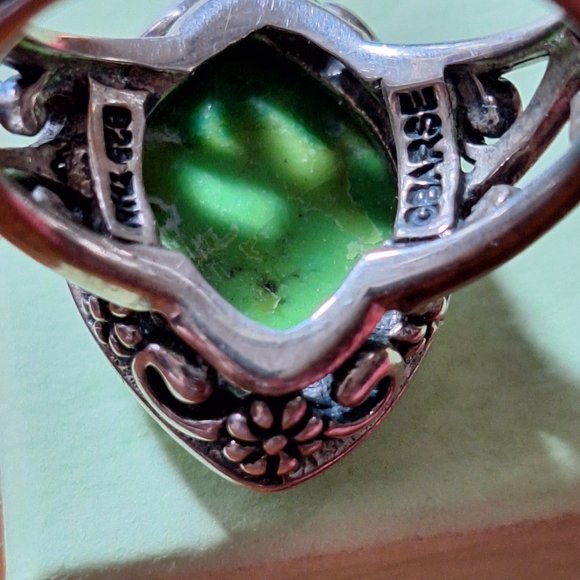 Barse Thai Green Turquoise & Silver Ring - Picture 7 of 11